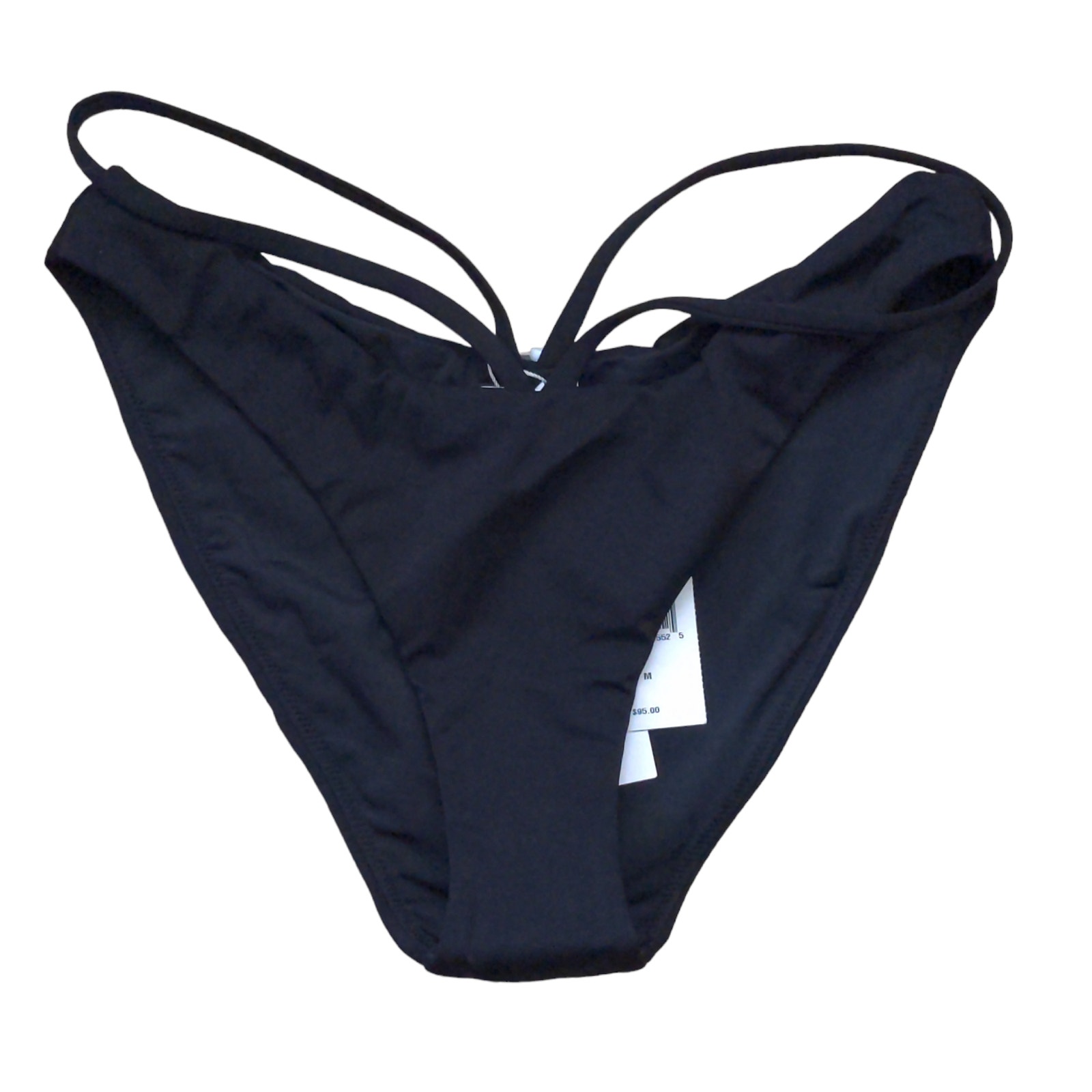 Jonathan Simkhai Signature Emmalynn Bikini Bottom Black Crisscross M New